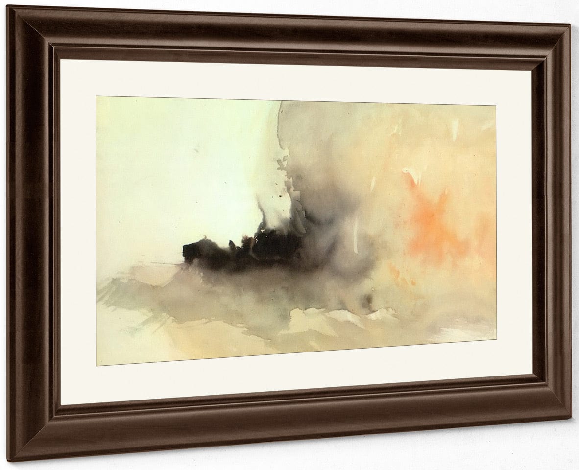 Ship On Fire By Jwm Turner Fine Art Print