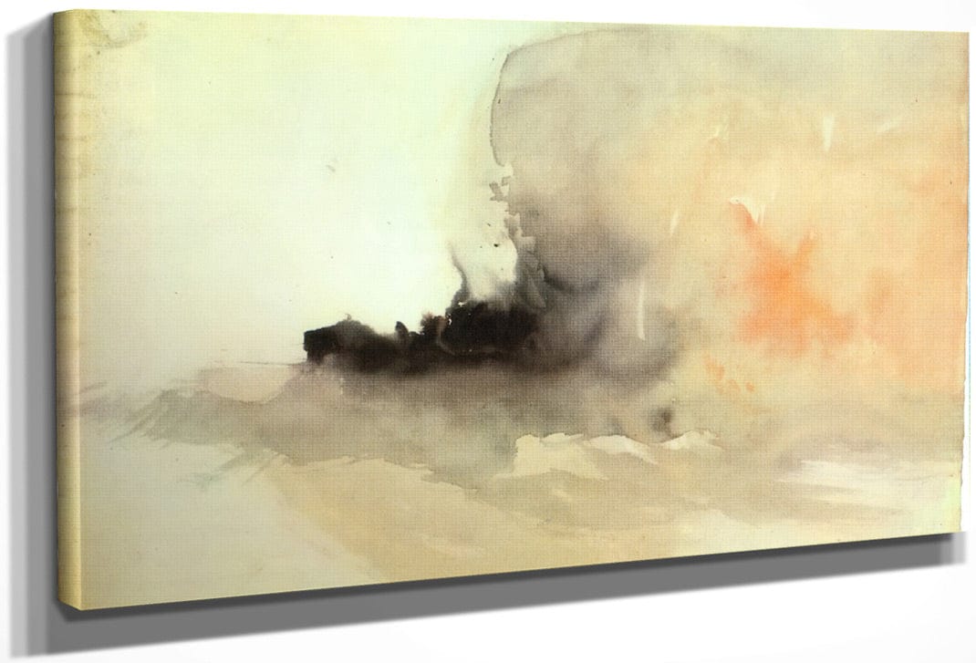 Ship On Fire By Jwm Turner Fine Art Print
