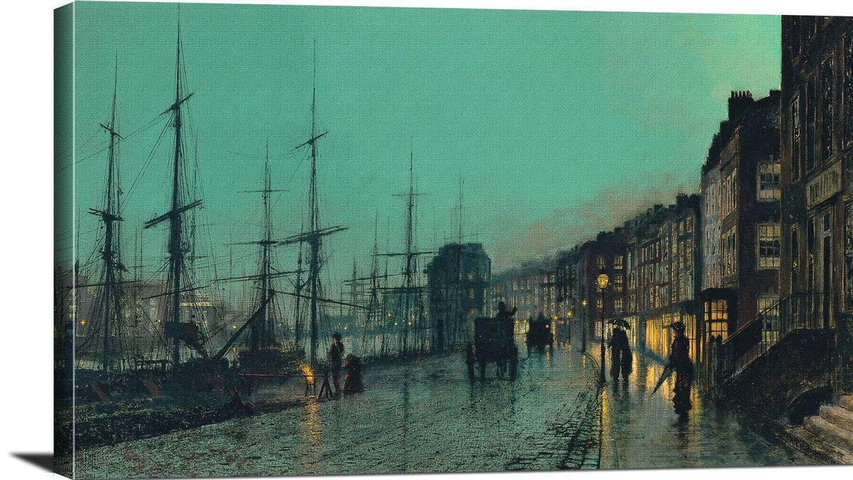 Shipping On The Clyde Painting John Atkinson Grimshaw Canvas Art Fine Art Print