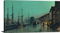 Shipping On The Clyde Painting John Atkinson Grimshaw Canvas Art Fine Art Print