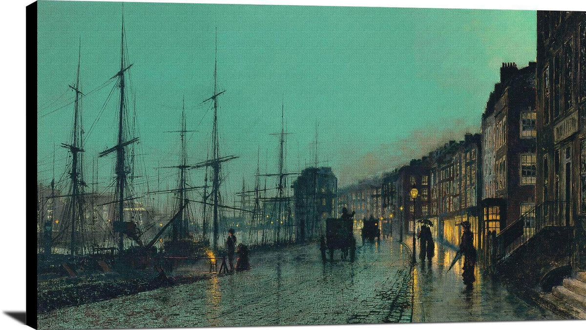 Shipping On The Clyde Painting John Atkinson Grimshaw Canvas Art Fine Art Print