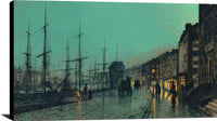 Shipping On The Clyde Painting John Atkinson Grimshaw Canvas Art Fine Art Print