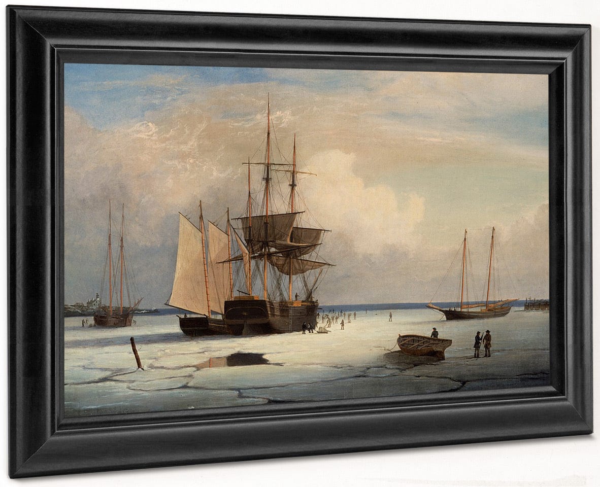 Ships In Ice By Fitz Henry Lane Fine Art Print