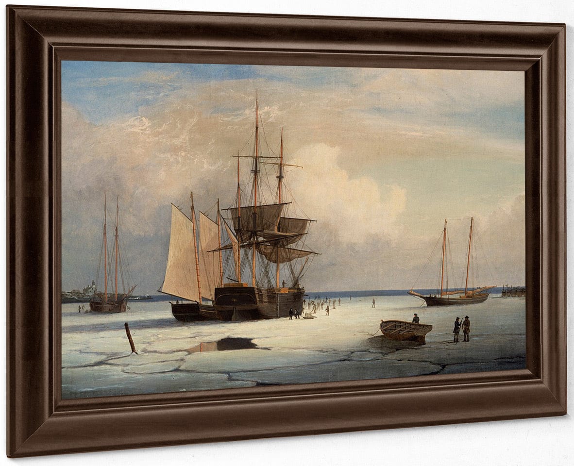 Ships In Ice By Fitz Henry Lane Fine Art Print