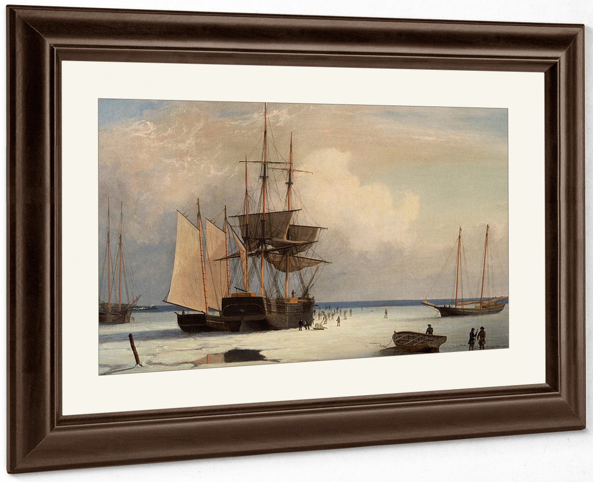 Ships In Ice By Fitz Henry Lane Fine Art Print