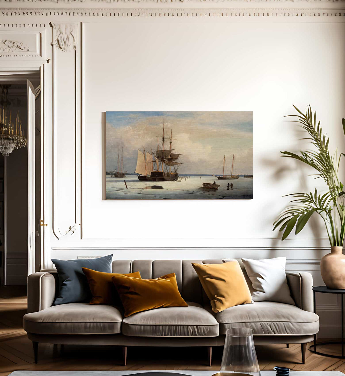 Ships In Ice By Fitz Henry Lane Fine Art Print