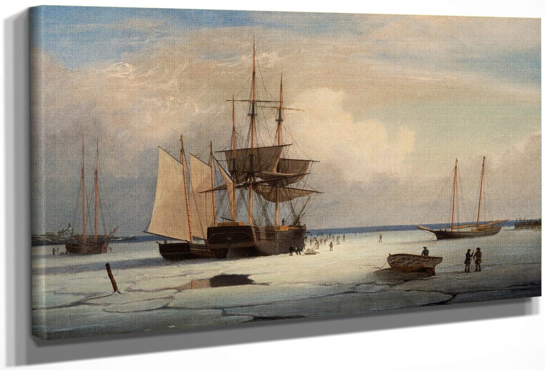 Ships In Ice By Fitz Henry Lane Fine Art Print