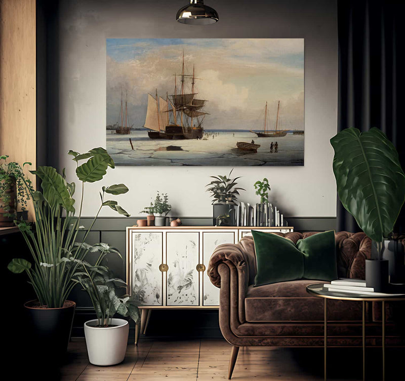 Ships In Ice By Fitz Henry Lane Fine Art Print