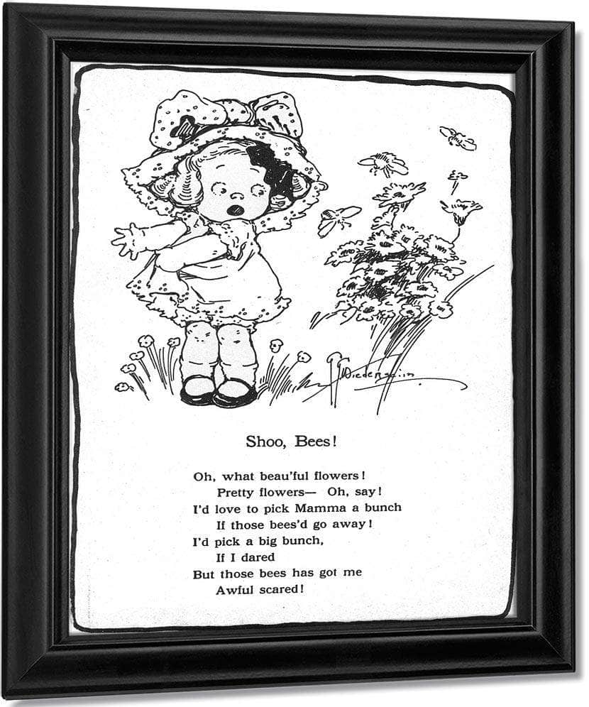 Shoo Bees! Illustrated By Grace G Drayton Fine Art Print