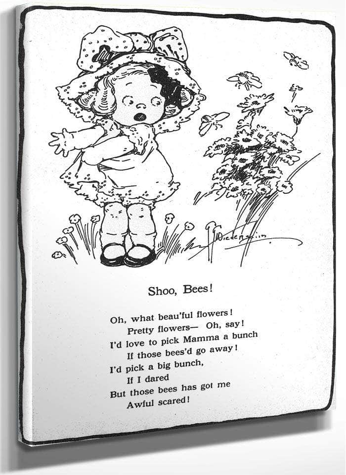 Shoo Bees! Illustrated By Grace G Drayton Fine Art Print