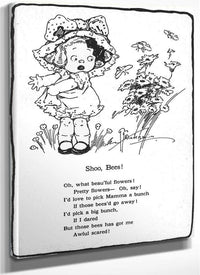 Shoo Bees! Illustrated By Grace G Drayton Fine Art Print