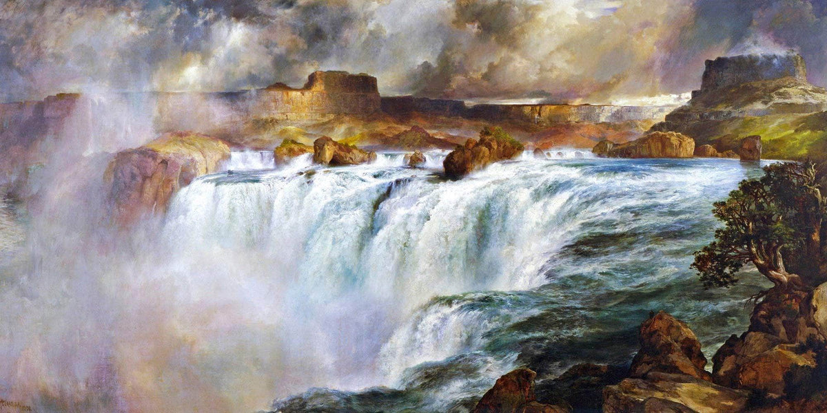 Shoshone Falls On The Snake River Painting Thomas Moran Canvas Art Fine Art Print