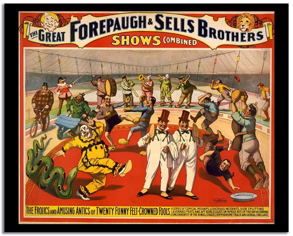 Shows Combined  Vintage Circus Poster Fine Art Print