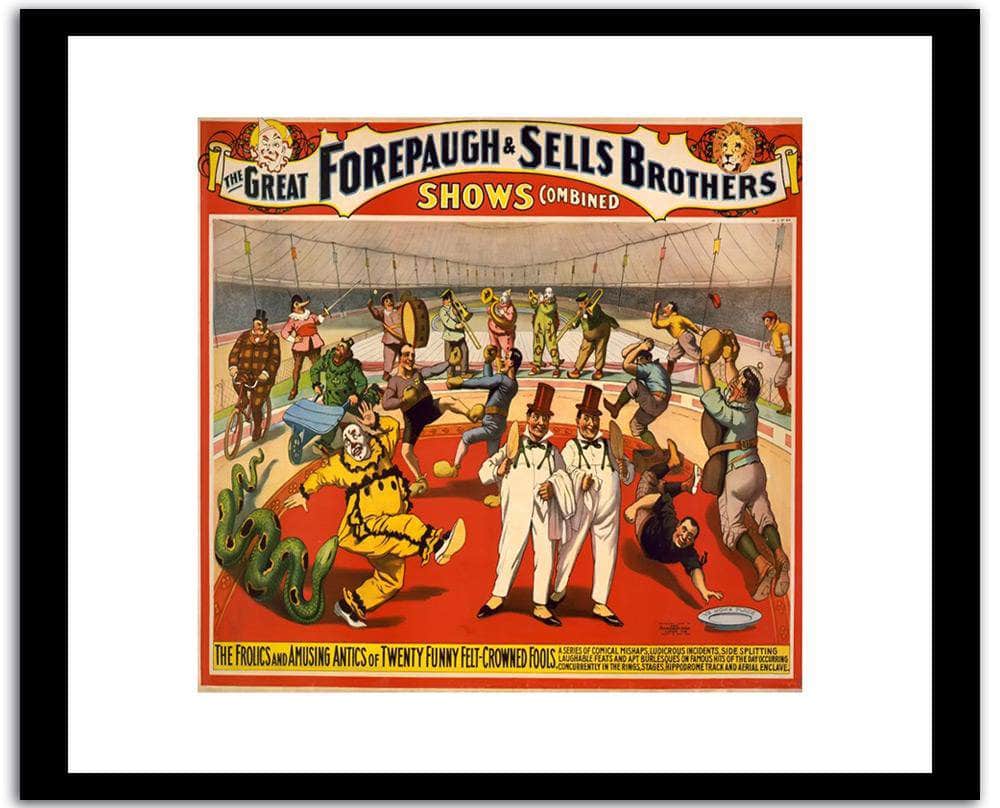 Shows Combined  Vintage Circus Poster Fine Art Print