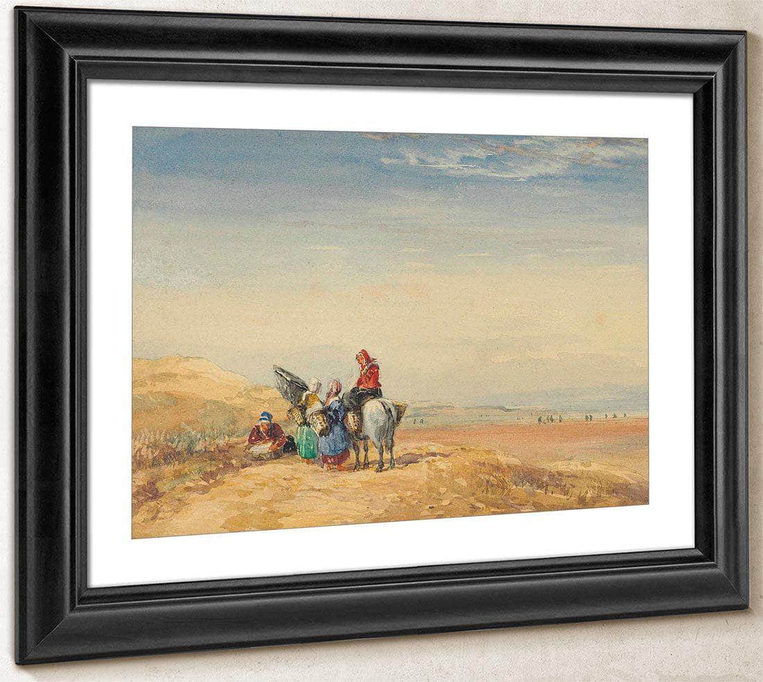 Shrimpers On Lancaster Sands By David Cox Fine Art Print