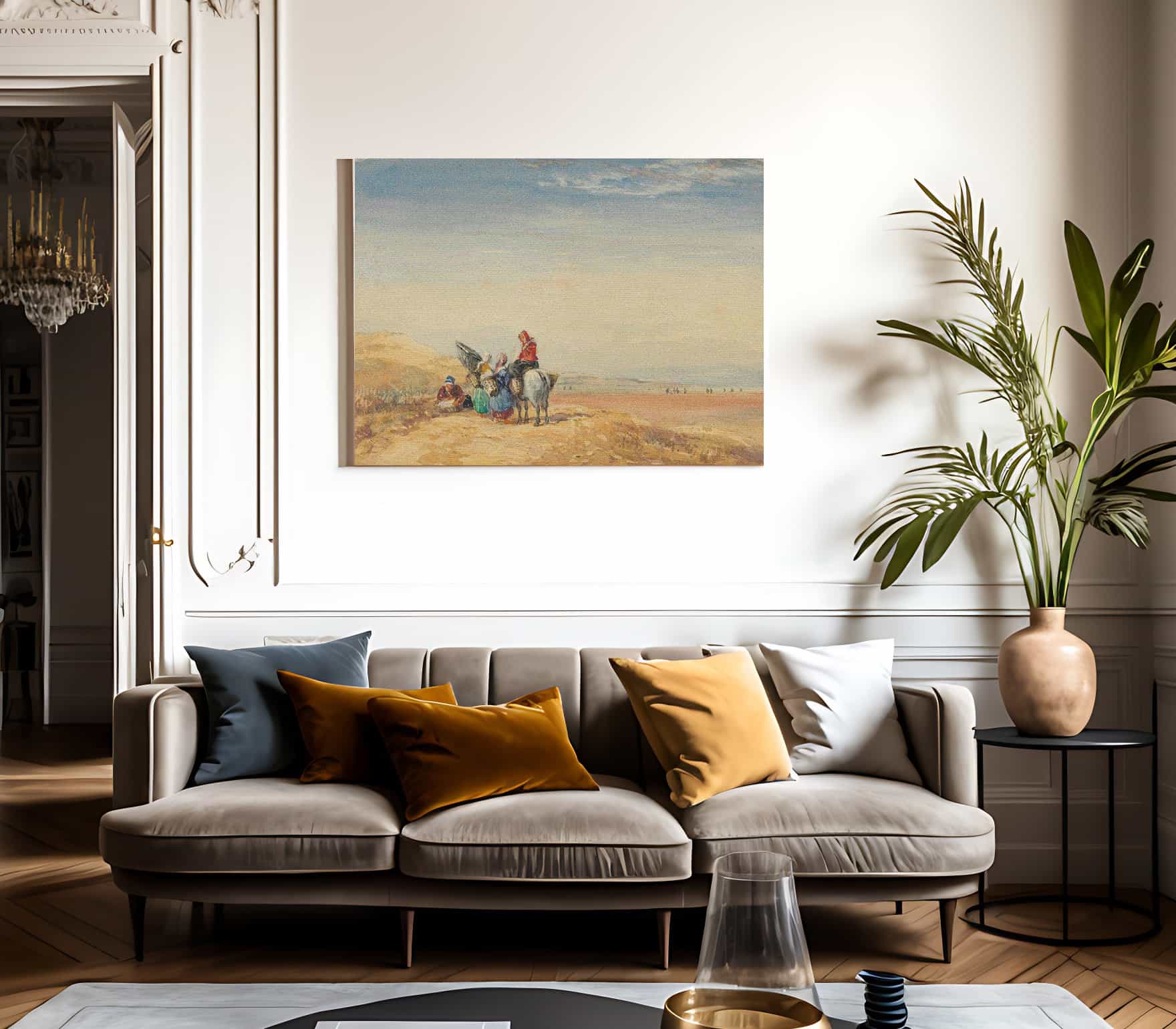Shrimpers On Lancaster Sands By David Cox Fine Art Print