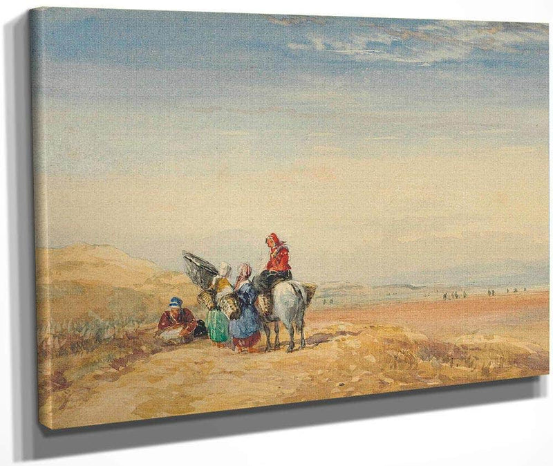 Shrimpers On Lancaster Sands By David Cox Fine Art Print