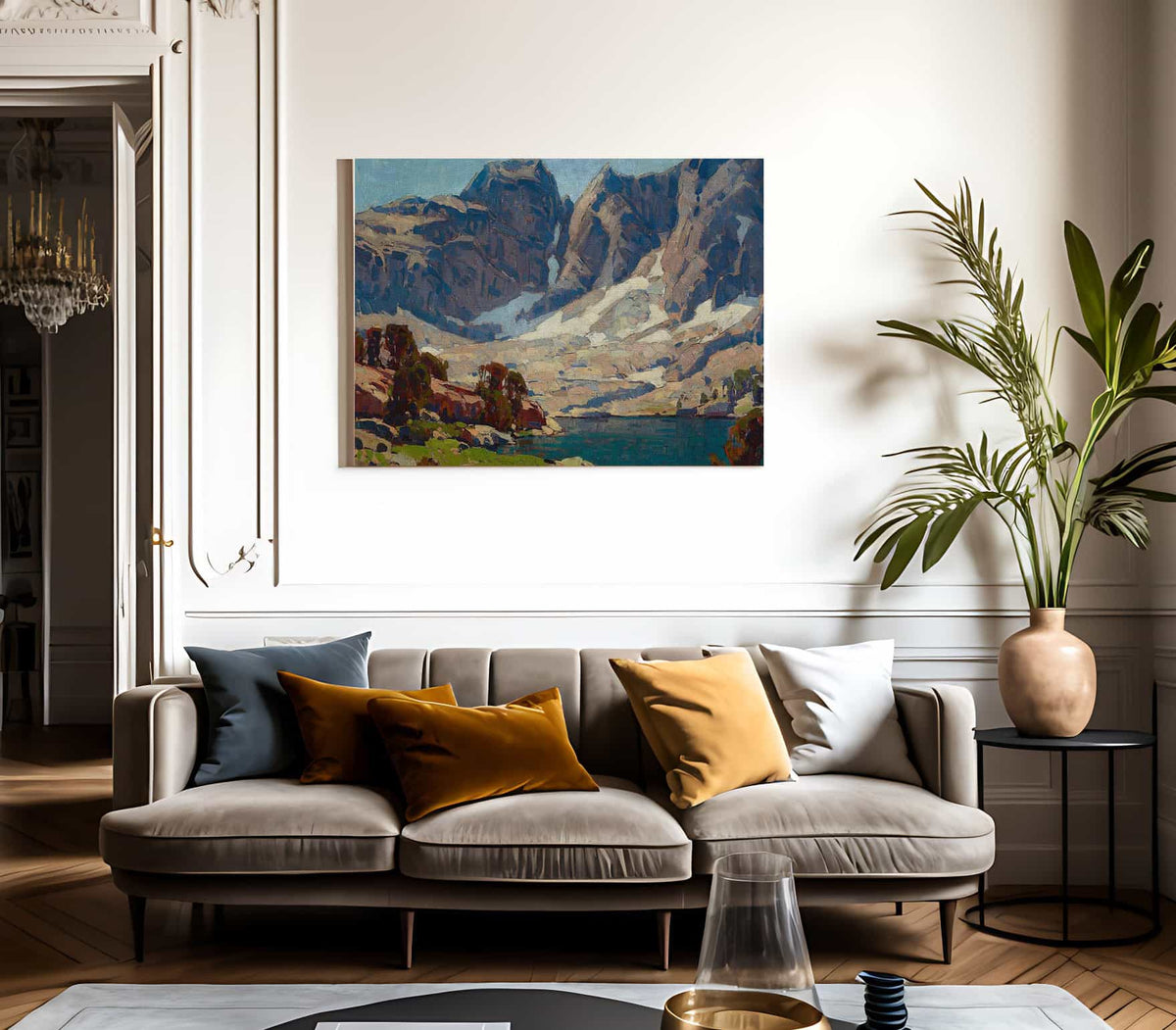 Sierra Lake Beneath Glaciers By Edgar Payne Fine Art Print
