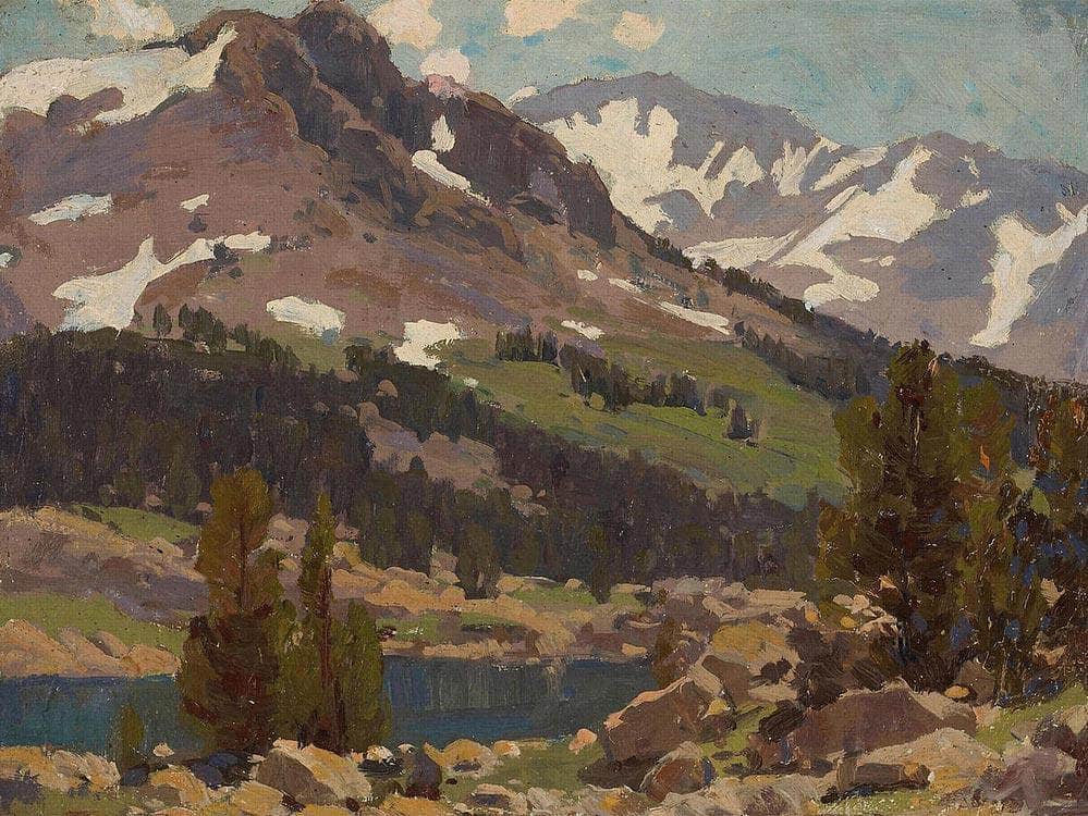 Sierra Slopes And Lake By Edgar Payne1 Fine Art Print
