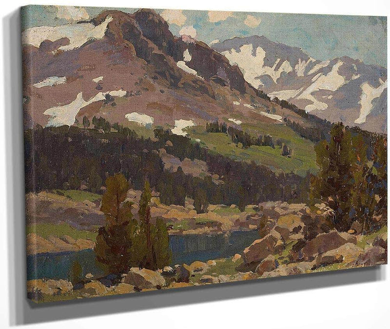Sierra Slopes And Lake By Edgar Payne1 Fine Art Print