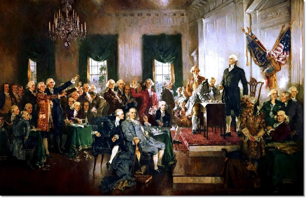 Signing The Constitution Of The United States Painting Howard Christy Canvas Art Fine Art Print