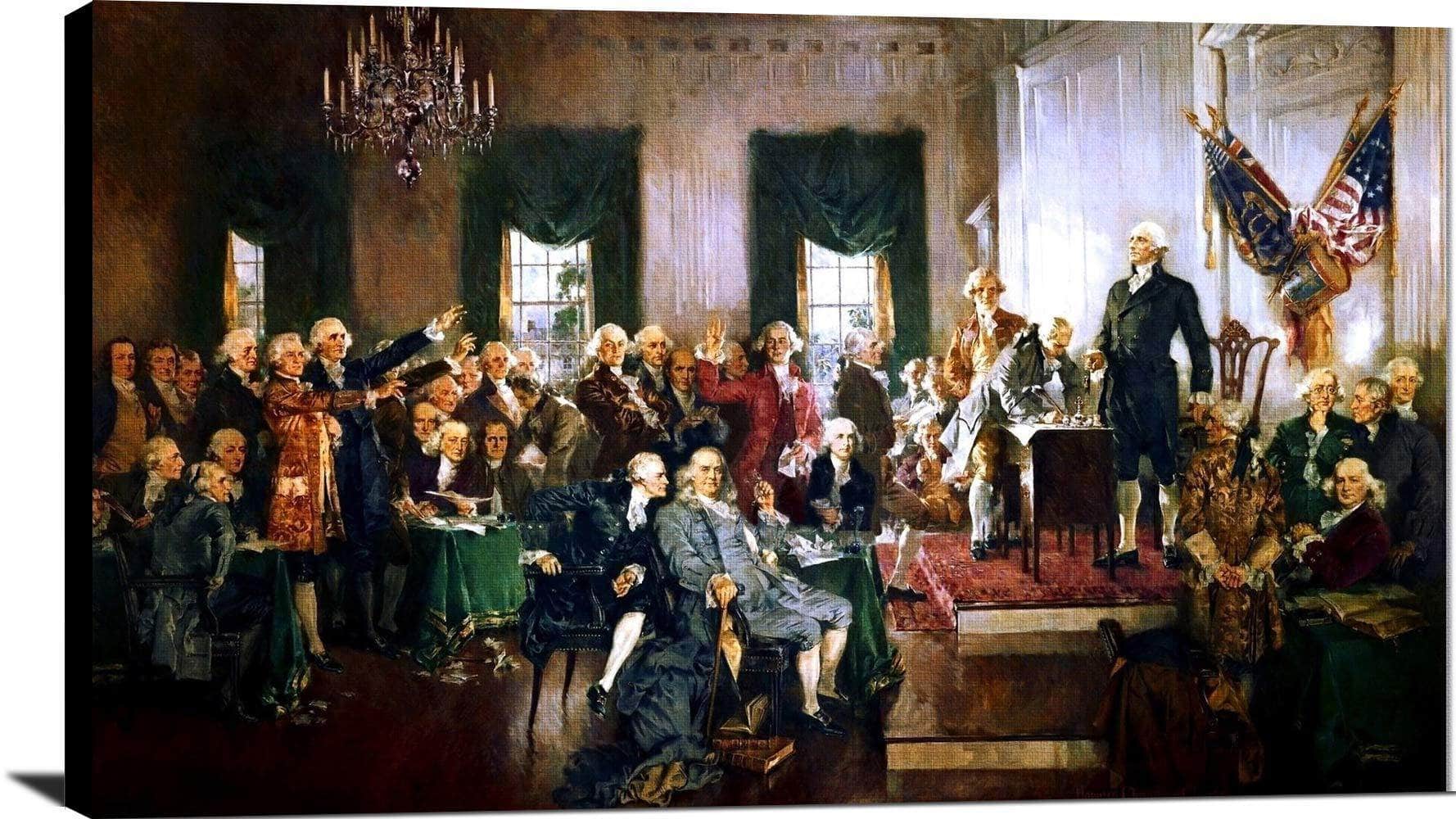 Signing The Constitution Of The United States Painting Howard Christy Canvas Art Fine Art Print