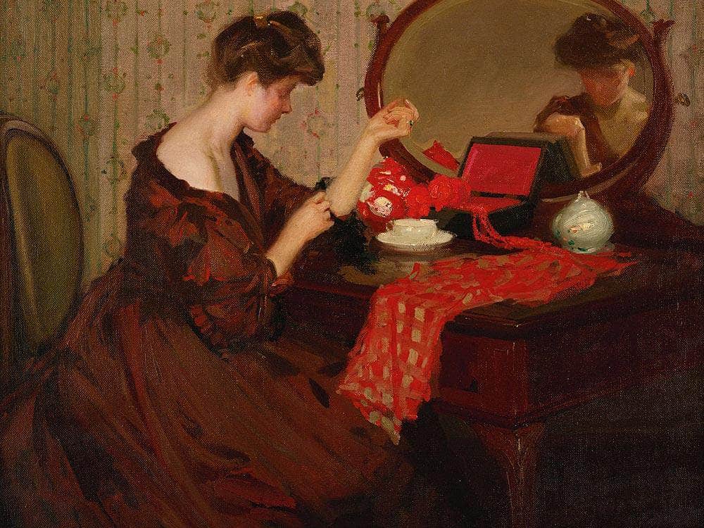 Signora Alla Teletta By Richard Edward Miller Fine Art Print