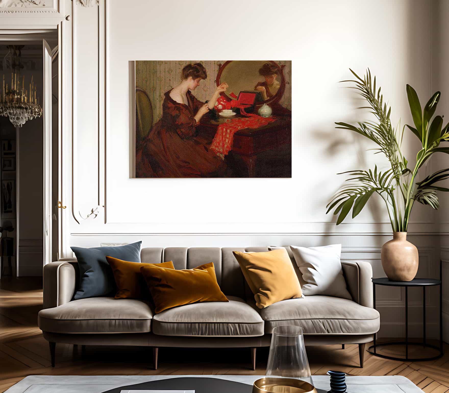 Signora Alla Teletta By Richard Edward Miller Fine Art Print