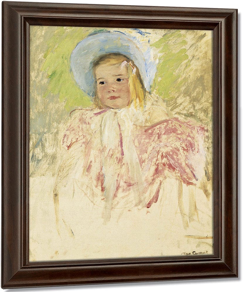 Simone In A Blue Bonnet (No. 1) By Mary Cassatt Fine Art Print