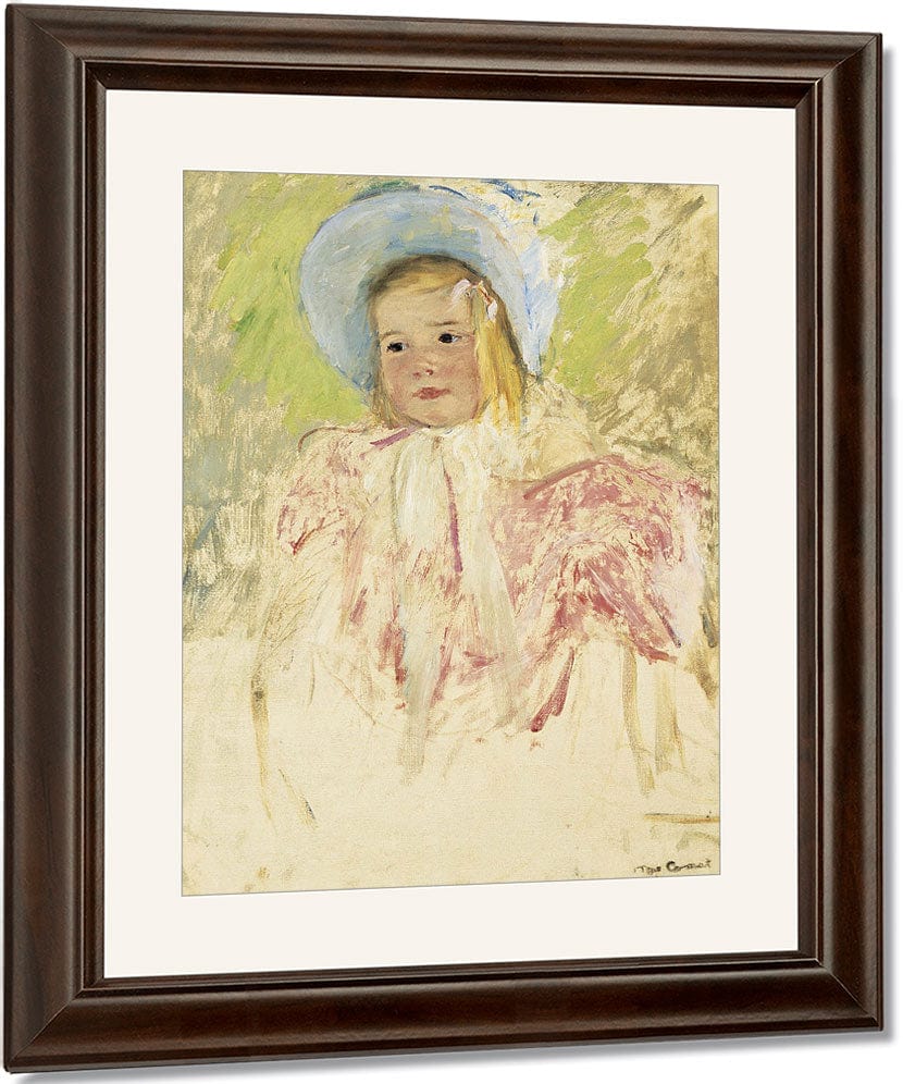 Simone In A Blue Bonnet (No. 1) By Mary Cassatt Fine Art Print