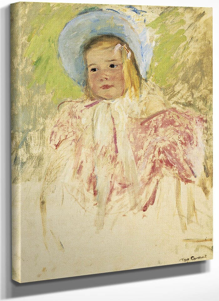 Simone In A Blue Bonnet (No. 1) By Mary Cassatt Fine Art Print