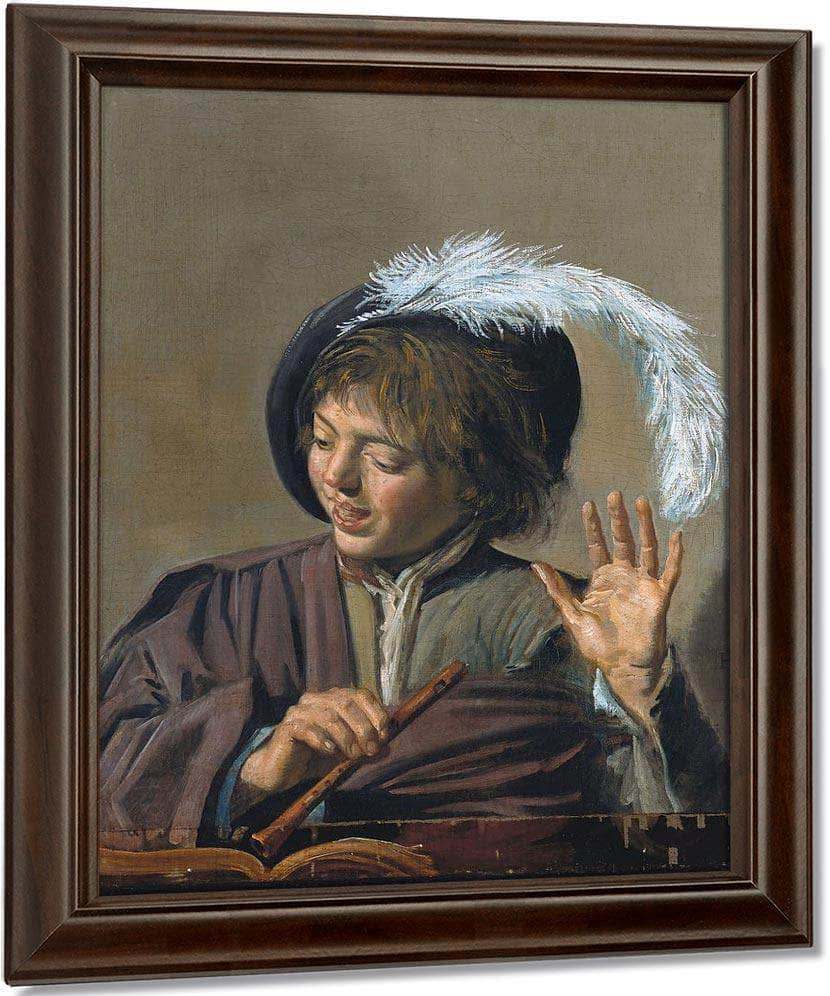 Singing Boy With A Flute By Frans Hals Fine Art Print