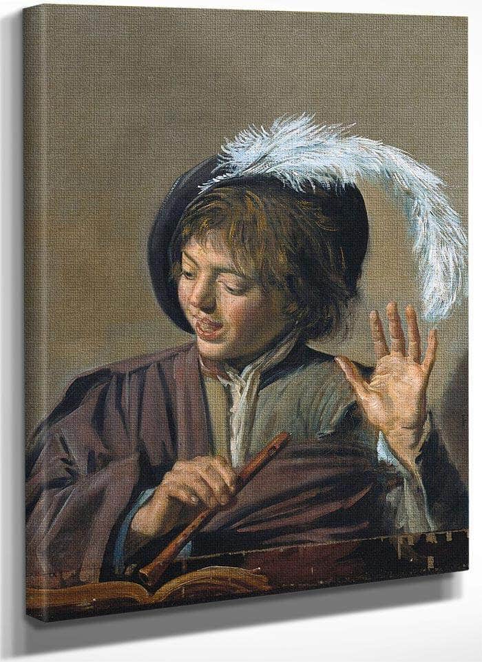 Singing Boy With A Flute By Frans Hals Fine Art Print