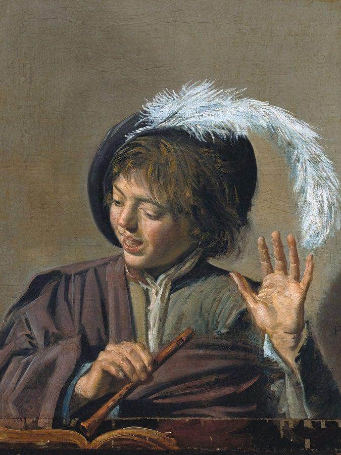 Singing Boy With A Flute By Frans Hals Fine Art Print