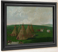 Sioux Encamped On The Upper Missouri, Dressing Buffalo Meat And Robes By George Catlin Fine Art Print
