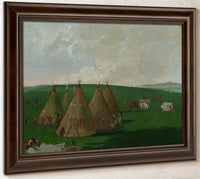 Sioux Encamped On The Upper Missouri, Dressing Buffalo Meat And Robes By George Catlin Fine Art Print