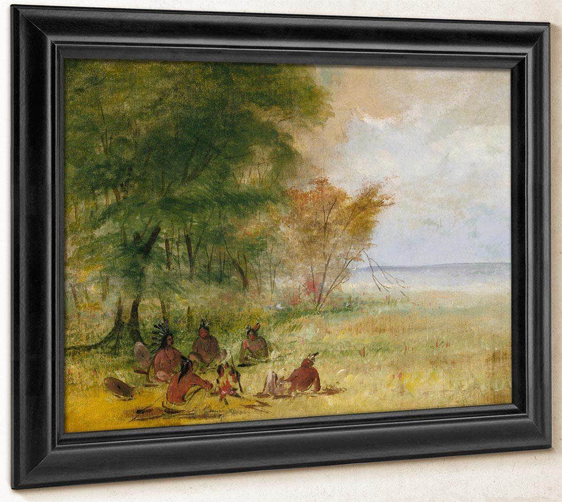 Sioux Indian Council, Chiefs In Profound Deliberation By George Catlin Fine Art Print