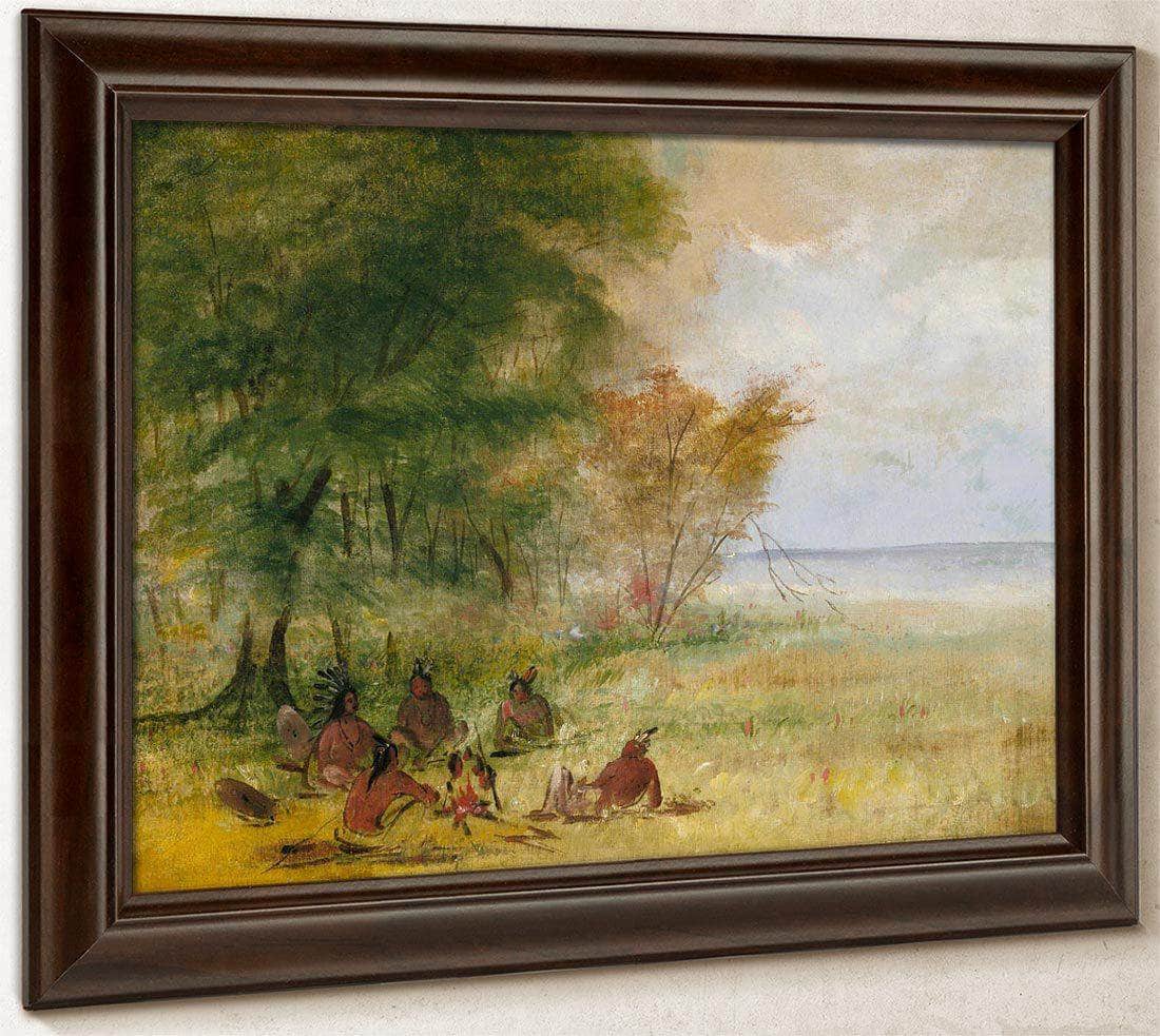 Sioux Indian Council, Chiefs In Profound Deliberation By George Catlin Fine Art Print