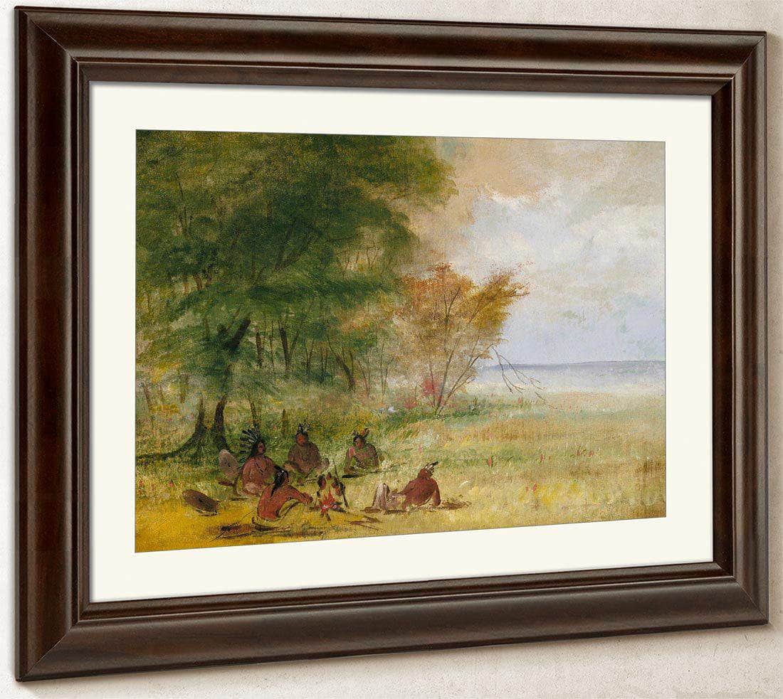 Sioux Indian Council, Chiefs In Profound Deliberation By George Catlin Fine Art Print