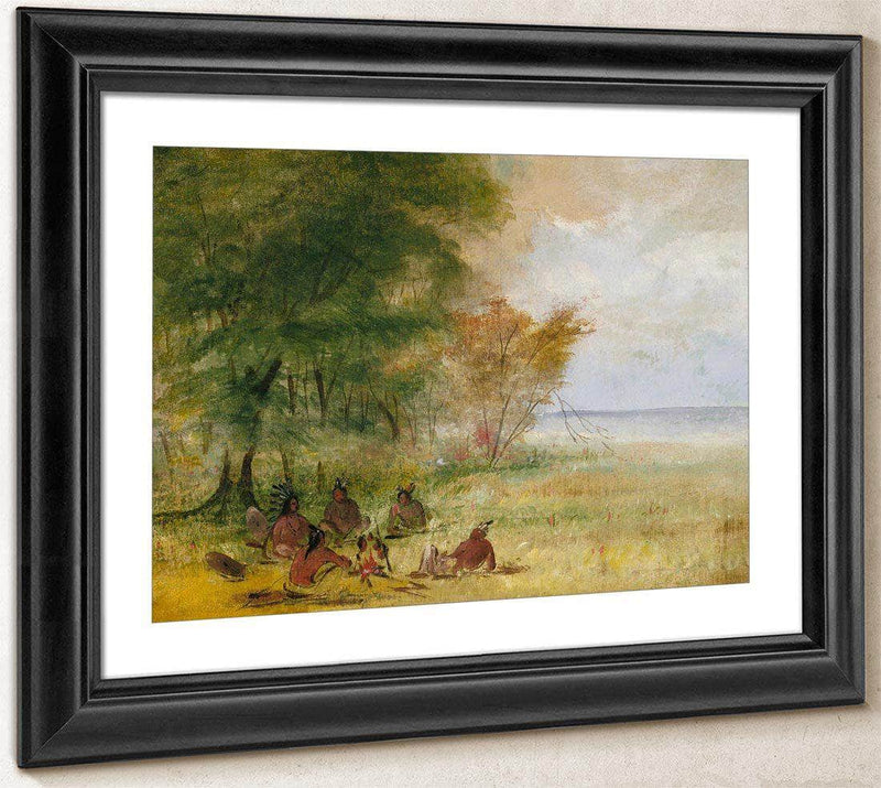 Sioux Indian Council, Chiefs In Profound Deliberation By George Catlin Fine Art Print