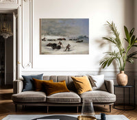 Sioux Indians On Snowshoes Lancing Buffalo By George Catlin Fine Art Print