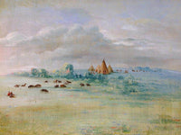 Sioux Village, Lake Calhoun, Near Fort Snelling By George Catlin Fine Art Print