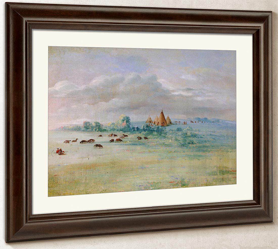 Sioux Village, Lake Calhoun, Near Fort Snelling By George Catlin Fine Art Print