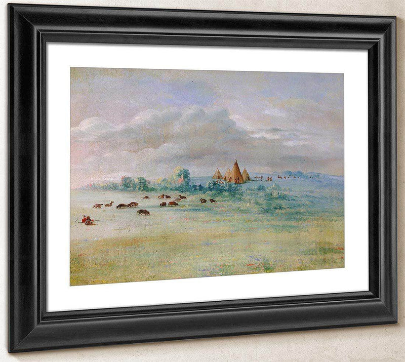 Sioux Village, Lake Calhoun, Near Fort Snelling By George Catlin Fine Art Print