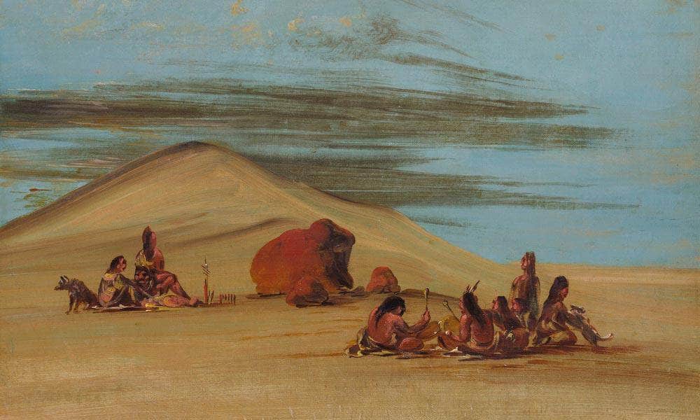 Sioux Worshiping At The Red Boulders By George Catlin Fine Art Print
