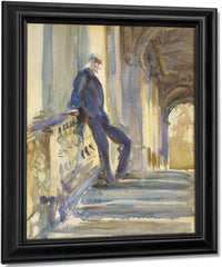 Sir Neville Wilkenson On The Steps Of A Venetian Palazzo By John Singer Sargent Fine Art Print
