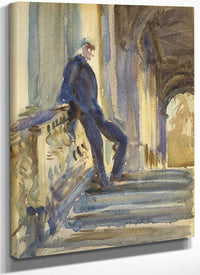 Sir Neville Wilkenson On The Steps Of A Venetian Palazzo By John Singer Sargent Fine Art Print