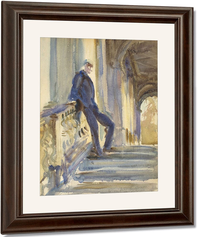 Sir Neville Wilkenson On The Steps Of A Venetian Palazzo By John Singer Sargent Fine Art Print
