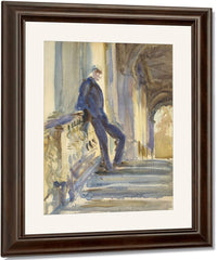 Sir Neville Wilkenson On The Steps Of A Venetian Palazzo By John Singer Sargent Fine Art Print