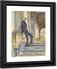 Sir Neville Wilkenson On The Steps Of A Venetian Palazzo By John Singer Sargent Fine Art Print